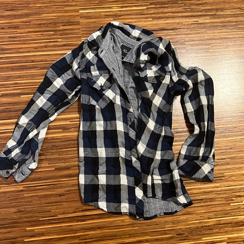 Rails Blue Plaid Button Down Size Medium - image 1